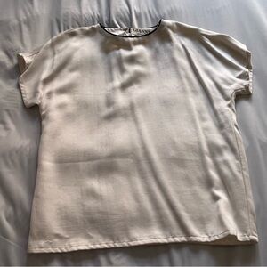 Gianni Petite Cream Short Sleeve Blouse